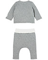 Petit Bateau Completo Bebe Due Pezzi in Tubique Trapuntato, Grigio - Cotone bio Body Manica Lunga