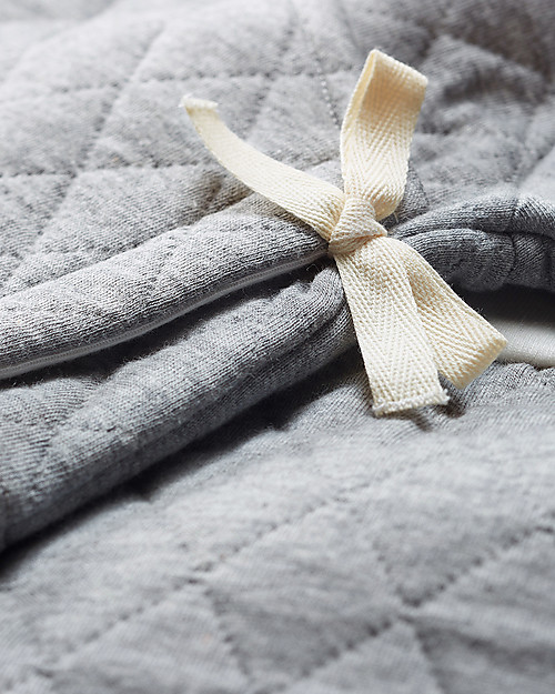 Petit Bateau Completo Bebe Due Pezzi in Tubique Trapuntato, Grigio - Cotone bio Body Manica Lunga