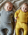 Petit Bateau Completo Bebe Due Pezzi in Tubique Trapuntato, Grigio - Cotone bio Body Manica Lunga