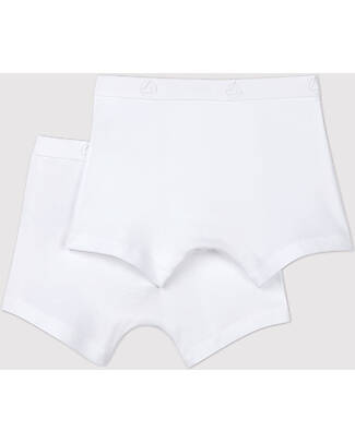 Petit Bateau Confezione da 2 Boxer - Bianco - 100% Cotone Slip
