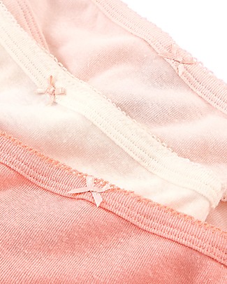 Petit Bateau Culotte Bimba, Pacco da 3, Rosa - Cotone e Lino Slip