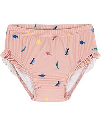 Petit Bateau Culotte Costume - Rosa- Animali Marini - con Volant - Materiale Riciclato Costumi Due Pezzi