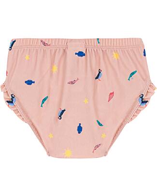 Petit Bateau Culotte Costume - Rosa- Animali Marini - con Volant - Materiale Riciclato Costumi Due Pezzi