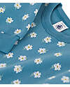 Petit Bateau Felpa - Fiori - Azzurro - 100% Jersey di Cotone Felpe