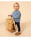 Petit Bateau Felpa - Fiori - Azzurro - 100% Jersey di Cotone Felpe