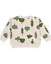 Petit Bateau Felpa Maniche Lunghe - Beige - Alberi - 100% Cotone Felpe
