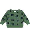 Petit Bateau Felpa Maniche Lunghe - Verde - Procione - 100% Cotone Felpe