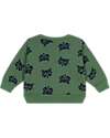 Petit Bateau Felpa Maniche Lunghe - Verde - Procione - 100% Cotone Felpe