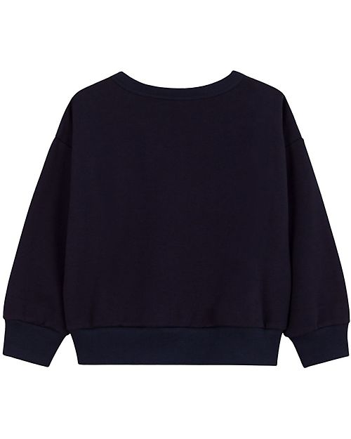 Petit Bateau Felpa - Petit Bateau Ocean - Blu Scuro - Cotone Organico Felpe