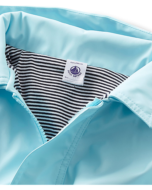 Petit Bateau Giacca a Vento Cerata - Azzurro - con Cappuccio Cappotti