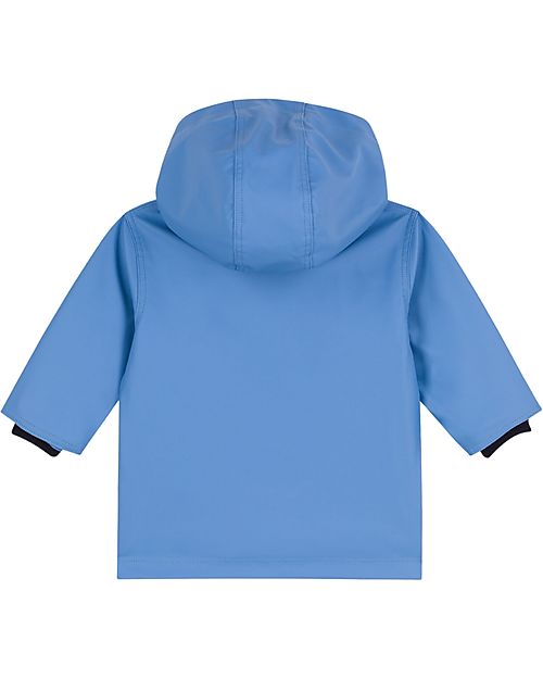 Petit Bateau Giacca Cerata Impermeabile Edna - Blu - con Cappuccio Impermeabili