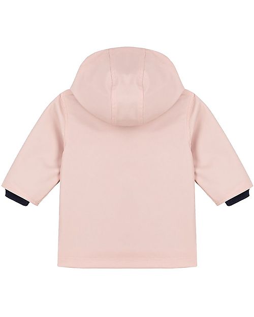 Petit Bateau Giacca Cerata Impermeabile - Rosa - con Cappuccio Impermeabili