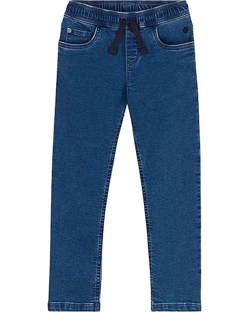 Petit Bateau Jeans con Vita Elasticizzata - Denim Blue Delave Jeans