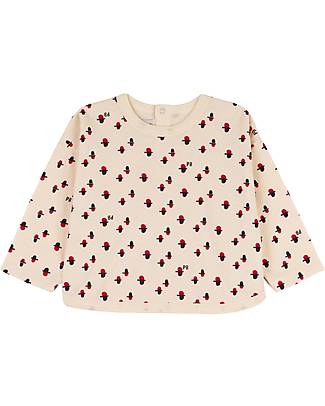 Petit Bateau Maglia Manica Lunga con Fantasia Geometrica - Bianco Avalanche/Multicolor - Tubique di Cotone Biologico - Ancora più soffici! Maglie Manica Lunga
