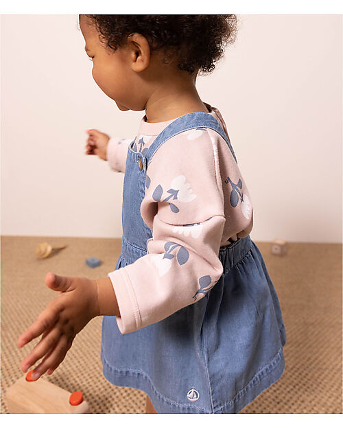 Petit Bateau Maglietta Donna A Maniche Lunghe – Modello Iconico Girocollo In Cotone, Colore Marshmallow/Smoking, Taglia XXS - 3