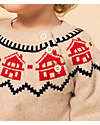 Petit Bateau Maglione in Tricot - Manica Lunga - Beige/Bianco - Lavorato a Maglia in Lana e Cotone Maglioni