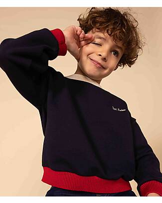Petit Bateau Maglione - Petit Bateau - Blu - 100% Cotone Felpato Maglioni