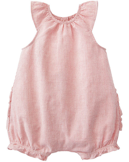 Petit Bateau Pagliaccetto Millerighe Bambina, Rosa - 100% Cotone Tutine Corte