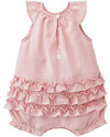 Petit Bateau Pagliaccetto Millerighe Bambina, Rosa - 100% Cotone Tutine Corte