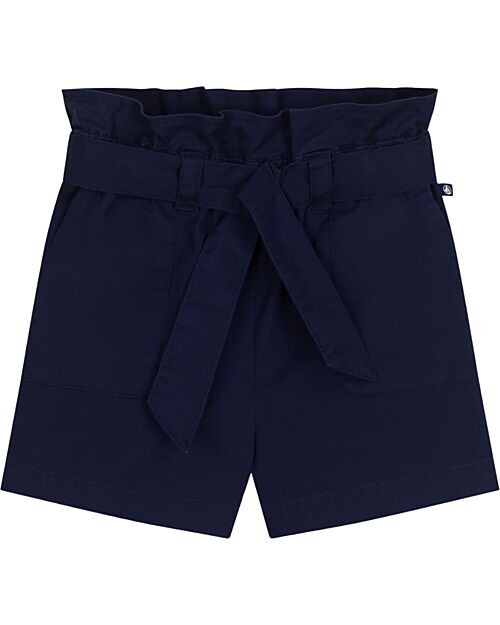 Petit Bateau Pantaloncini Corti - Blu Medieval - Tela di Cotone Pantaloni Corti