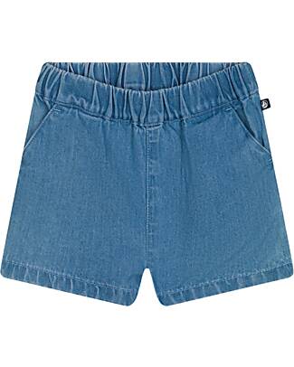 Petit Bateau Pantaloncini Corti Con Vita Elasticizzata - Denim - Cotone Organico Pantaloni Corti