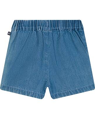 Petit Bateau Pantaloncini Corti Con Vita Elasticizzata - Denim - Cotone Organico Pantaloni Corti