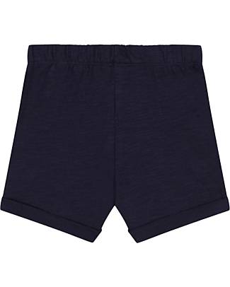 Petit Bateau Pantaloncini Corti in Jersey Fiammato - Blu - 100% Cotone Certificato Oeko-Tex Pantaloni Corti