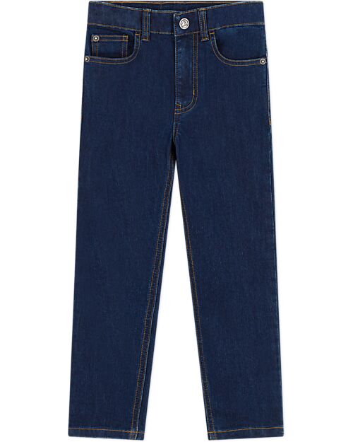 Pantaloni Bambina Petit Bateau - Blu Cotone - Vita Elasticizzata - Modello Casual