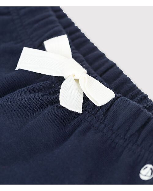 Petit Bateau Pantaloni da Tuta - con Coulisse - Blu - 100% Jersey di Cotone Pantaloni Lunghi