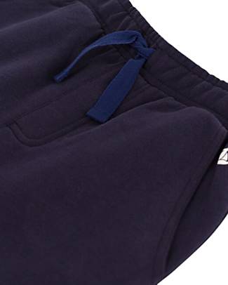 Petit Bateau Pantaloni Joggers Felpati - Blu Smoking - 100% Cotone Pantaloni Lunghi