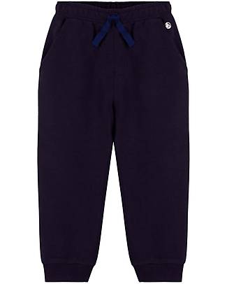 Petit Bateau Pantaloni Joggers Felpati - Blu Smoking - 100% Cotone Pantaloni Lunghi