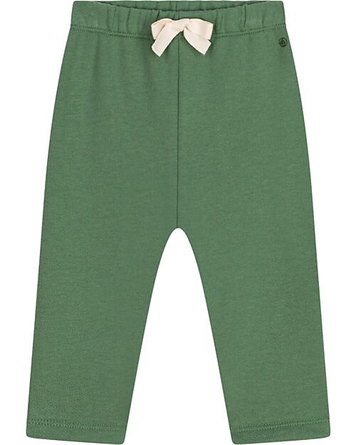 Petit Bateau Pantaloni Lunghi con Coulisse - Verde Palmeraie - 100% Cotone Pantaloni Lunghi