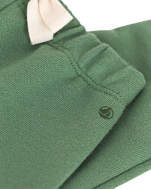 Petit Bateau Pantaloni Lunghi con Coulisse - Verde Palmeraie - 100% Cotone Pantaloni Lunghi