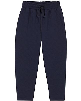 Petit Bateau Pantaloni Lunghi in Tubique Trapuntati - Blu Smoking - Cotone Pantaloni Lunghi