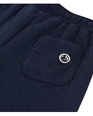 Petit Bateau Pantaloni Lunghi in Tubique Trapuntati - Blu Smoking - Cotone Pantaloni Lunghi
