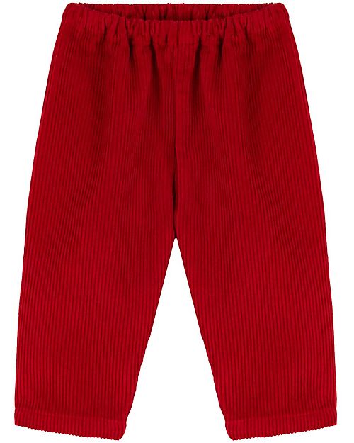Petit Bateau Pantaloni Lunghi in Velluto a Coste - Rosso - 100% Cotone Pantaloni Lunghi