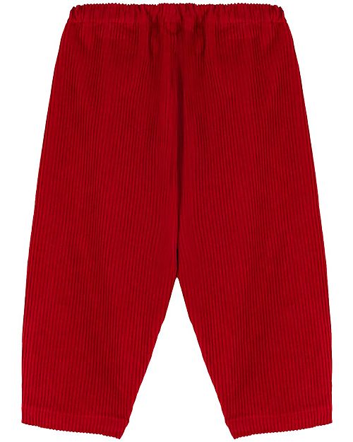Petit Bateau Pantaloni Lunghi in Velluto a Coste - Rosso - 100% Cotone Pantaloni Lunghi