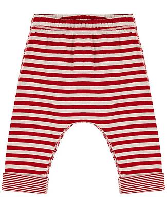 Petit Bateau Pantaloni Reversibili - Rosso Millerighe - Tubique di Cotone Biologico - Ancora più soffici! Pantaloni Lunghi