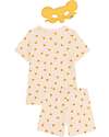 Petit Bateau Pigiama a Maniche Corte - 2 pezzi con Maschera - Bianco - Koala - 100% Cotone Bio Pigiami