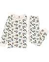 Petit Bateau Pigiama Felpato a Maniche Lunghe con Fantasia Fiore - Bianco Avalanche/Multicolore - 100% Cotone Pigiami