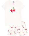 Petit Bateau Pigiama Frutti - Bianco e Rosso - 100% Cotone Pigiami