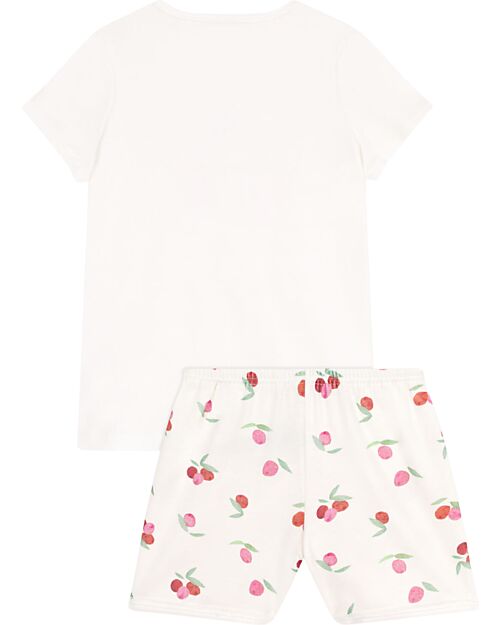 Petit Bateau Pigiama Frutti - Bianco e Rosso - 100% Cotone Pigiami