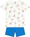 Petit Bateau Pigiama Surfisti - Bianco e Blu - 100% Cotone Pigiami