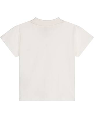 Petit Bateau Polo Bebè a Maniche Corte - Bianca - Cotone Bio T-shirt
