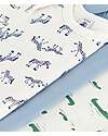 Petit Bateau Set 3 Body a Maniche Corte - Azzurro - Coccodrilli/Zebre - 100% Cotone Body Manica Corta