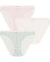 Petit Bateau Set 3 Culotte - Bianco - Fiori - 100% Cotone Slip