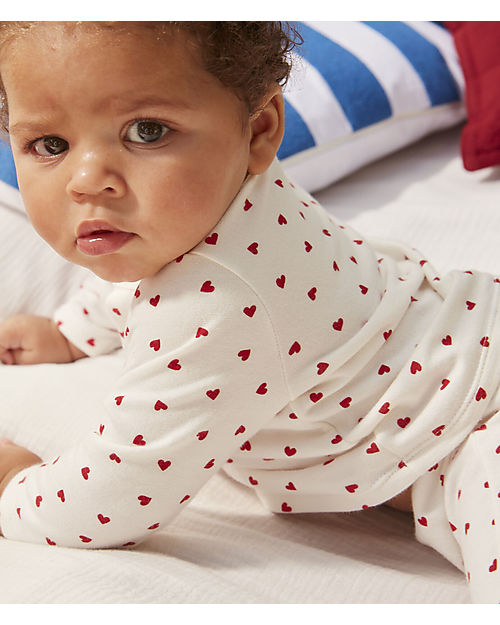 Petit Bateau Set 3 Pezzi - Body - Cardigan e Pantalone - Fantasia Cuoricino Completi e Set