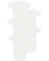 Petit Bateau Set di 5 Body Incrociati a Maniche Corte - Bianco - Animali - Giorni della Settimana - 100% Cotone Bio Body Manica Corta