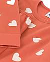Petit Bateau Set Pigiama Felpato - Arancione con Cuoricini Bianchi Pigiami