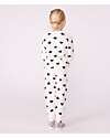Petit Bateau Set Pigiama in Spugna di Cotone - Maglia/Pantalone - Cuori Blu - Bianco Pigiami